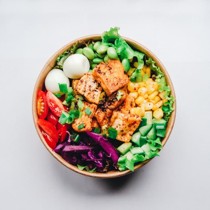 A carefully prepared meal from a weekly protocol